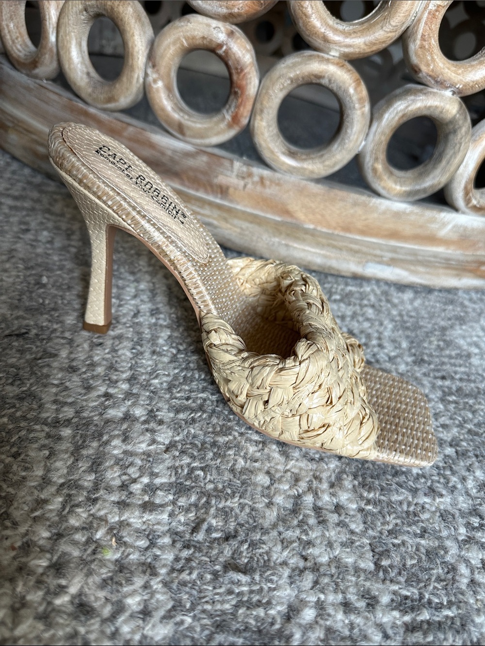 Cape Robbin Natural Braided Raffia Slide Mule